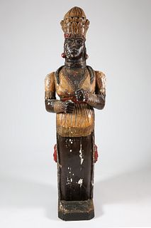 Ship's Figurehead of Lakshmi Hindu Goddess of Wealth and Abundance, 19th Century