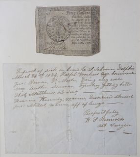Framed U.S. Navy Schooner USS Dolphin Handwritten Surgeons Report March 24, 1834