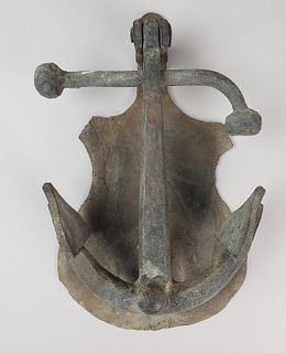 Antique Figural Iron Anchor Door Knocker