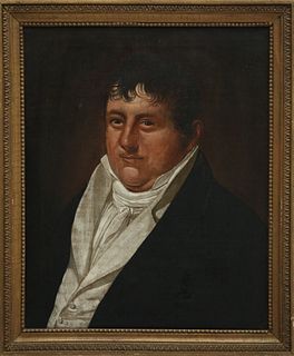 Charles Delin Oil on Canvas "Portrait of a Ship's Sea Captain"