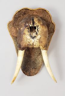 Antique Inuit Mounted Walrus Tusk Mask