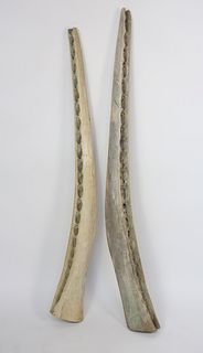 Two Antique Sperm Whale Jaw Bones