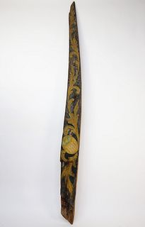 American Carved and Painted Ship's Trailboard, 19th Century