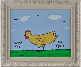 Sam Ezell Folk Art Painting (chicken)