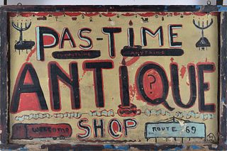 Antique Folk Art Painted Store Sign