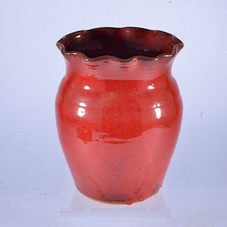 ML Owens Pottery Red Vase