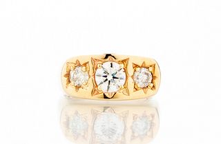 9k Gold Diamond Gypsy Set Ring