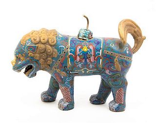 * Three Cloisonne Figural Groups Width of wider 18 inches.