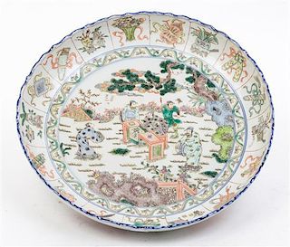 * An Enameled Porcelain Charger Diameter 15 1/2 inches.
