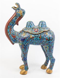 * A Large Cloisonne Model of a Camel Height 23 inches.