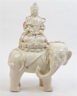 * A Blanc de Chine Model of Guanyin Height 16 3/4 inches.