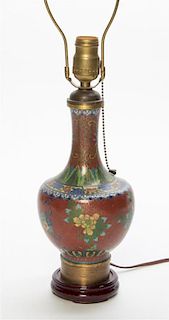 A Chinese Cloisonne Vase Height 21 1/4 inches.