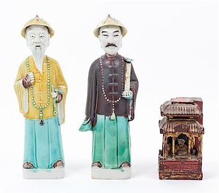 Two Chinese Export Porcelain Figures Height 9 3/4 inches.