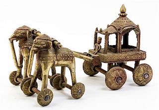 * An Indian Brass Model of a Coach Length 15 inches.