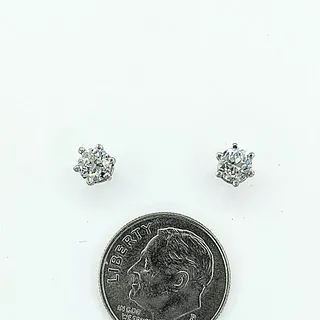 Platinum .85ctw Euro Cut Diamond Studs