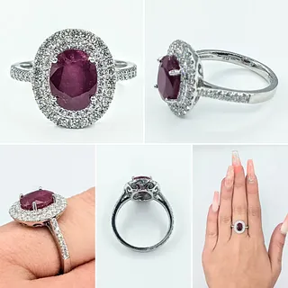 Mozambique Ruby & Diamond Ring - Platinum
