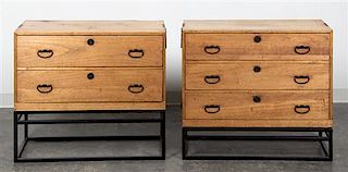 * Two Japanese Tansu Chests Height of taller 21 3/4 x width 33 1/2 x depth 15 1/2 inches (without stand).