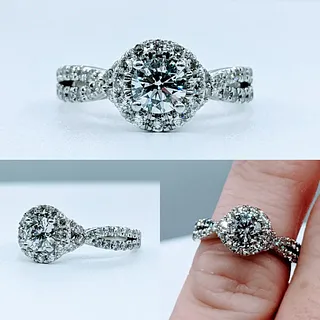 Elegant Diamond Halo Engagement Ring