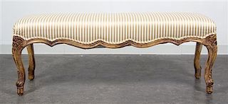 * A Louis XV Style Window Seat Height 21 x width 56 x depth 18 inches.