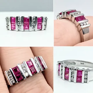 Contemporary Ruby & Diamond Dress Ring