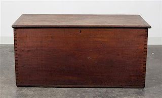 A Mahogany Blanket Chest Height 23 x width 47 x depth 21 3/4 inches.