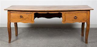 A Writing Table Height 28 1/2 x width 71 1/2 x depth 27 inches.