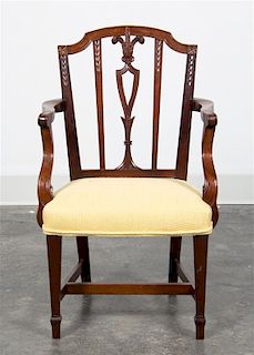 * A Mahogany Child's Open Armchair Height 26 3/4 inches.
