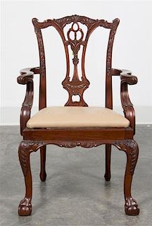 * A Chippendale Style Mahogany Child's Chair Height 24 1/4 inches.