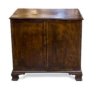 A George III Mahogany Side Cabinet Height 39 x width 42 x depth 25 inches.