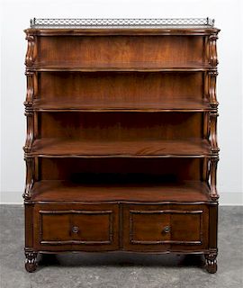 A Regency Style Mahogany Bookcase Height 56 x width 42 3/4 x depth 15 inches.