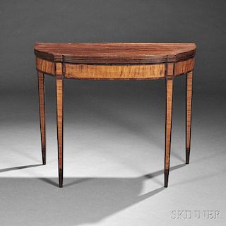 Federal Mahogany and Figured Maple Card Table