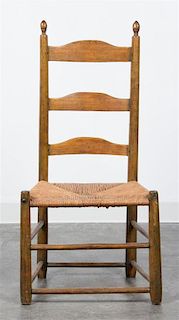 An American Ladderback Side Chair Height 37 1/4 inches.