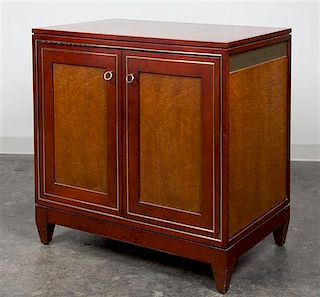 * An Art Deco Style Brass Mounted Cabinet Height 36 x width 36 x depth 22 inches.