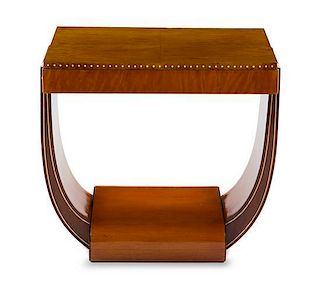 * An Art Deco Satinwood Inlaid Occasional Table Height 24 1/2 x width 26 x depth 19 inches.