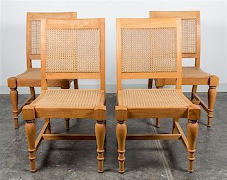 A Set of Four Deck Chairs, retailed by Restoration Hardware Height 37 1/4 inches.
