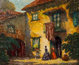 Marshall D. Smith, (American, 1874-1973), New Orleans Courtyard