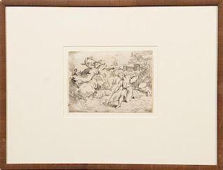* After Giovanni Lanfranco, , Two etchings after works by Raphael