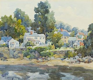 James Jeffrey Grant, (American, 1883-1960), Houses by the Shore