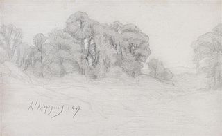 Henri Joseph Harpignies, (French, 1819-1916), Landscape, 1847