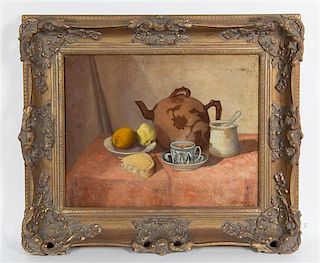 * Artist Unknown, (20th Century), Still Life with Lemons and Porcelain