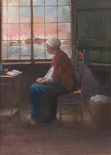 David Artz, (Dutch, 1837-1890), Sea-Side Contemplation