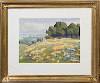 Thomas Tome, (American, 20th century), California Poppies and California Poppies II (two works)