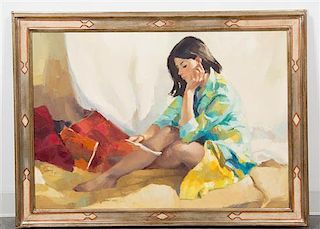 * Carl Antonio Longi, (American, 1921-1980), Woman Reading, 1971