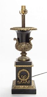 * A Bronze-Mounted Neoclassical Urn Height 23 inches.