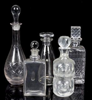 * A Group of Decanters Height of tallest 14 1/4 inches.