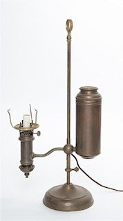 A Brass Lamp Fixture. Height overall 21 inches.