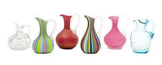 * A Collection of Glass Cruets Height of tallest 7 1/2 inches.