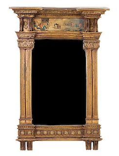 * A Continental Giltwood Mirror Height 31 x width 21 1/2 inches.