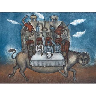 MAXIMINO JAVIER, De la suite, La aventura de Belcebú, Firmada y fechada 83 Litografía S/N, 56 x 76 cm