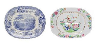 * Two English Ceramic Platters Width of first 20 1/4 inches.